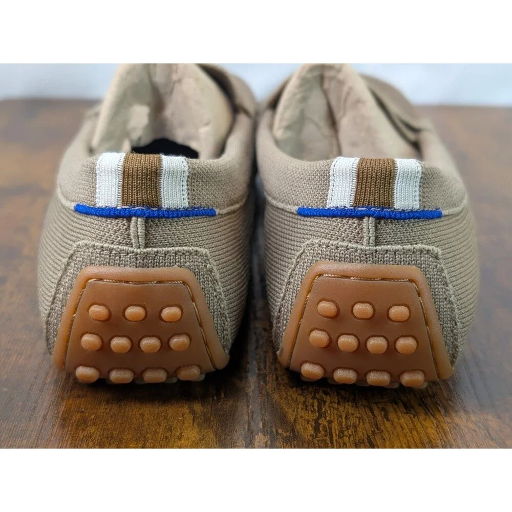 Rothy's The Driver Loafers NWOT 11 Latte Tan Blue Insole Penny Flats